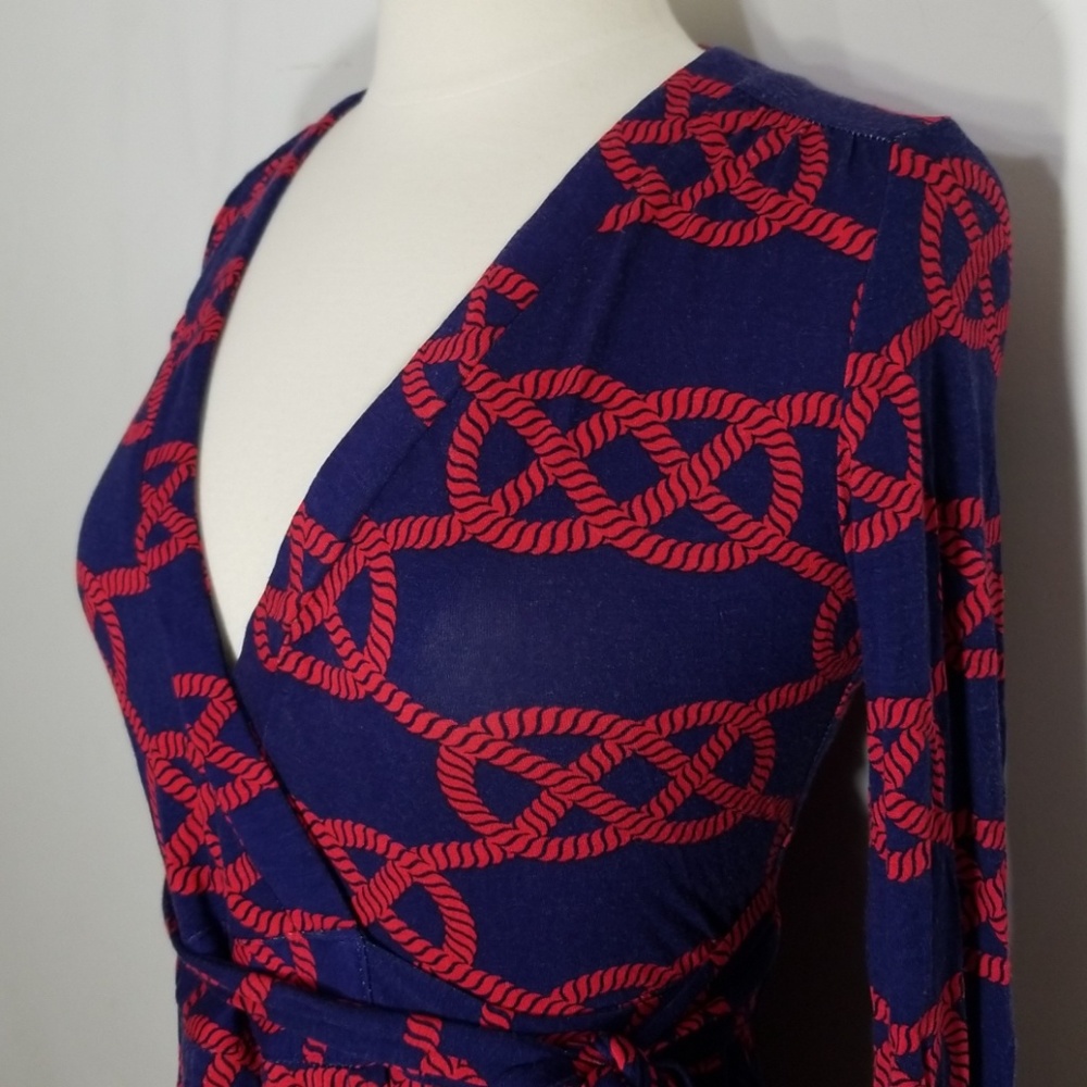 Macbeth Collection Nautical Rope Red Wrap Dress XS - Picture 3 of 8